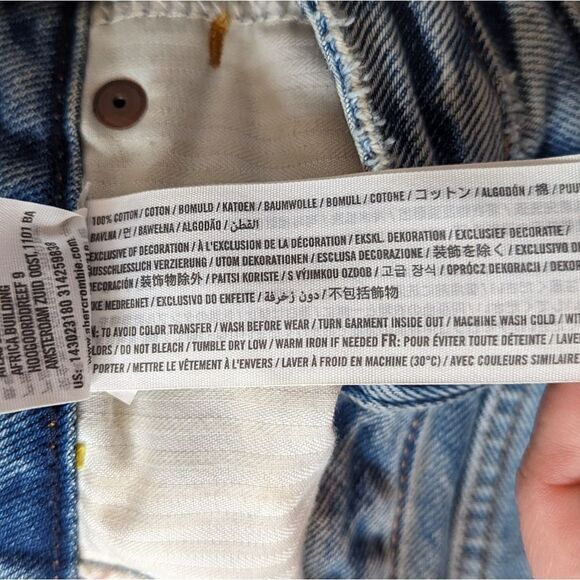 Abercrombie & Fitch denim jean distressed mini skirt - Picture 4 of 4